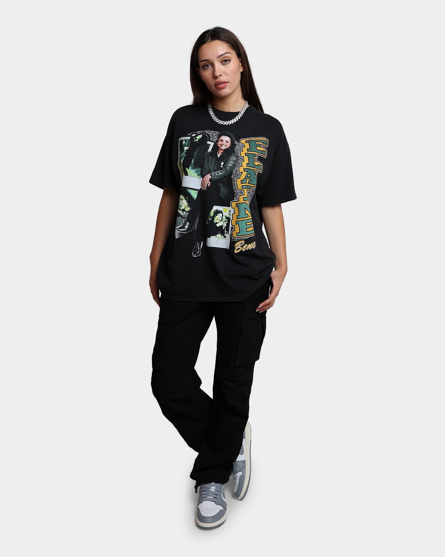 American Thrift X Seinfeld Elaine Vintage T-Shirt Washed Black Style001