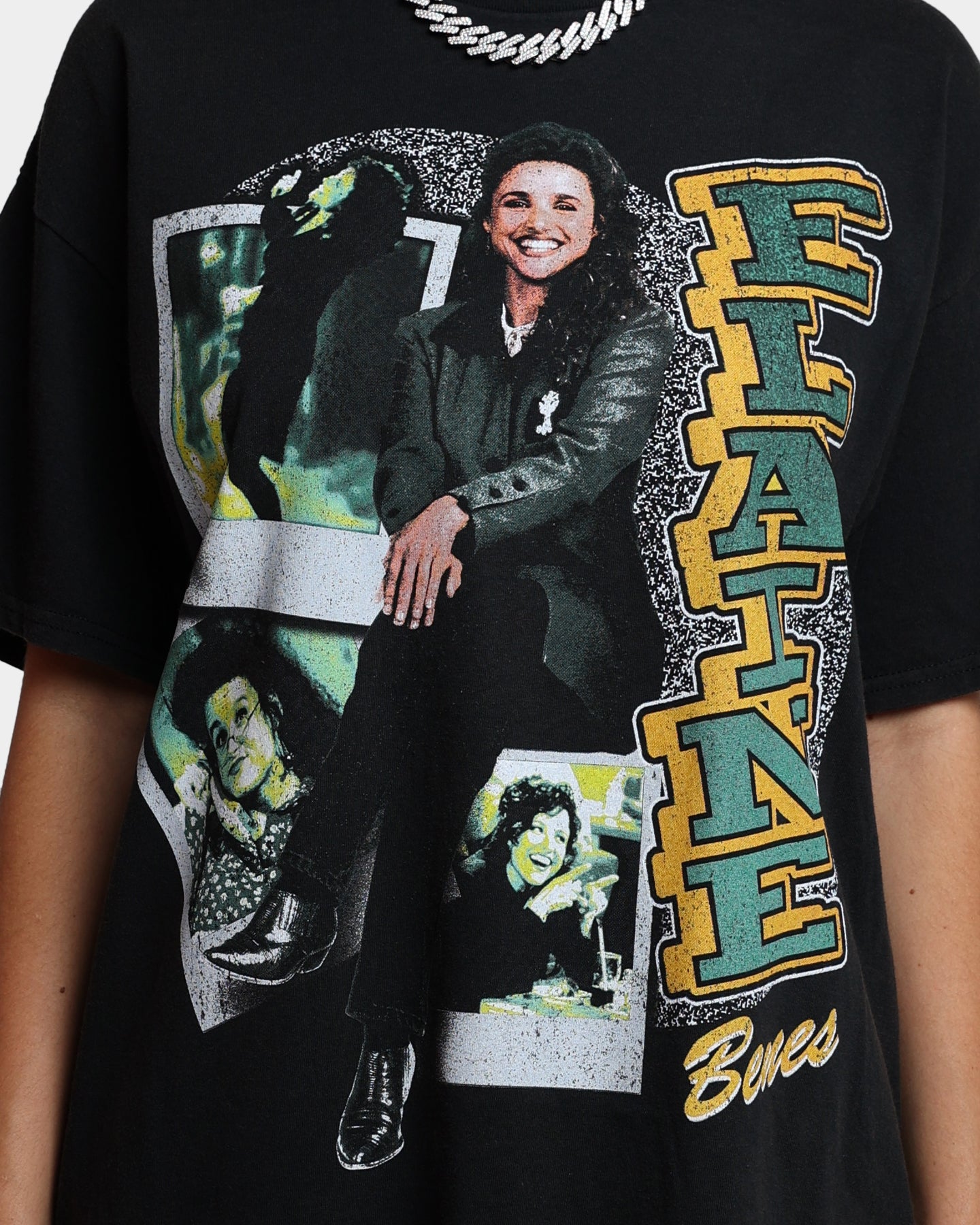 American Thrift X Seinfeld Elaine Vintage T-Shirt Washed Black Style001