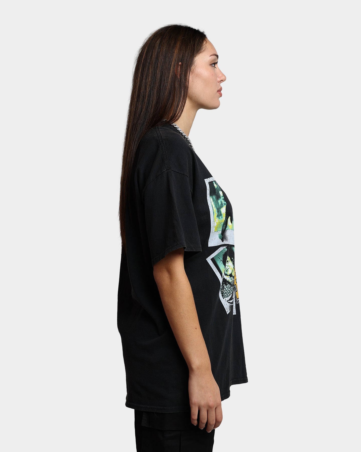 American Thrift X Seinfeld Elaine Vintage T-Shirt Washed Black Style001