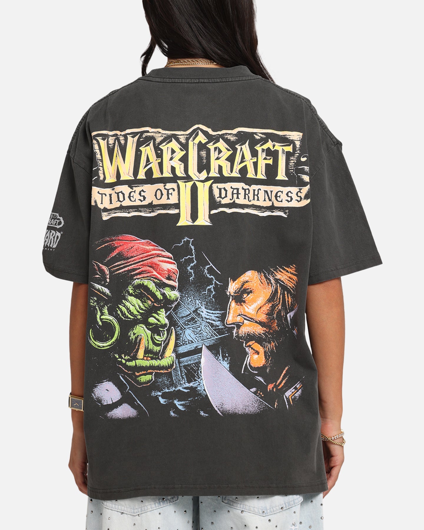 American Thrift X Warcraft II: Tides Of Darkness Heavy T-Shirt Black Wash Style001