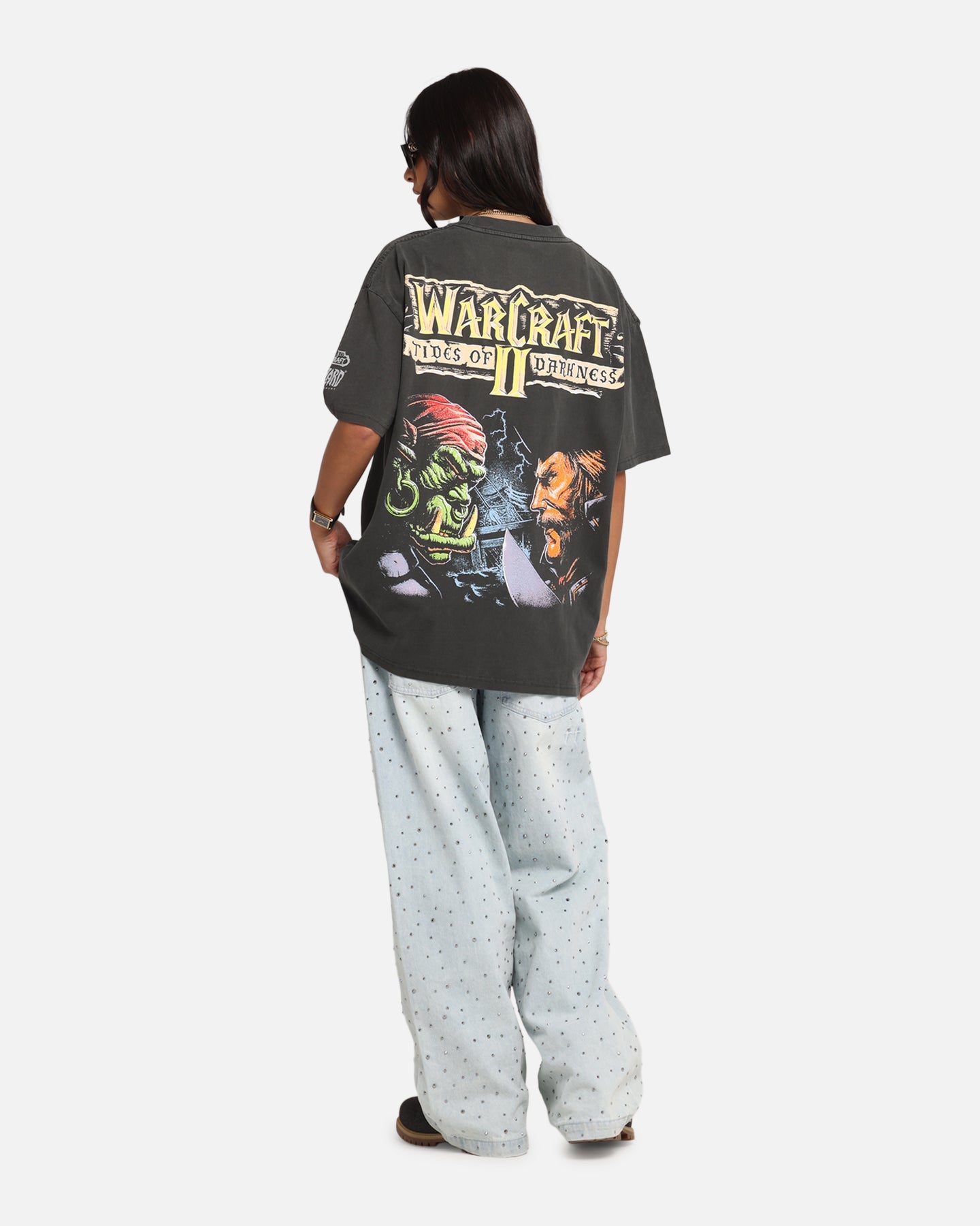 American Thrift X Warcraft II: Tides Of Darkness Heavy T-Shirt Black Wash Style001