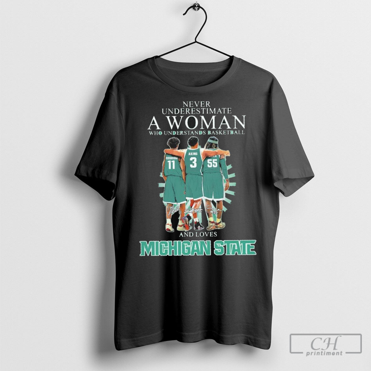 Abc Official Never Underestimate A Woman Who Understands Basketball And Loves Michigan State Spartans Mens Basketball Players Signatures 2025 T Shirt Sweatshirt
