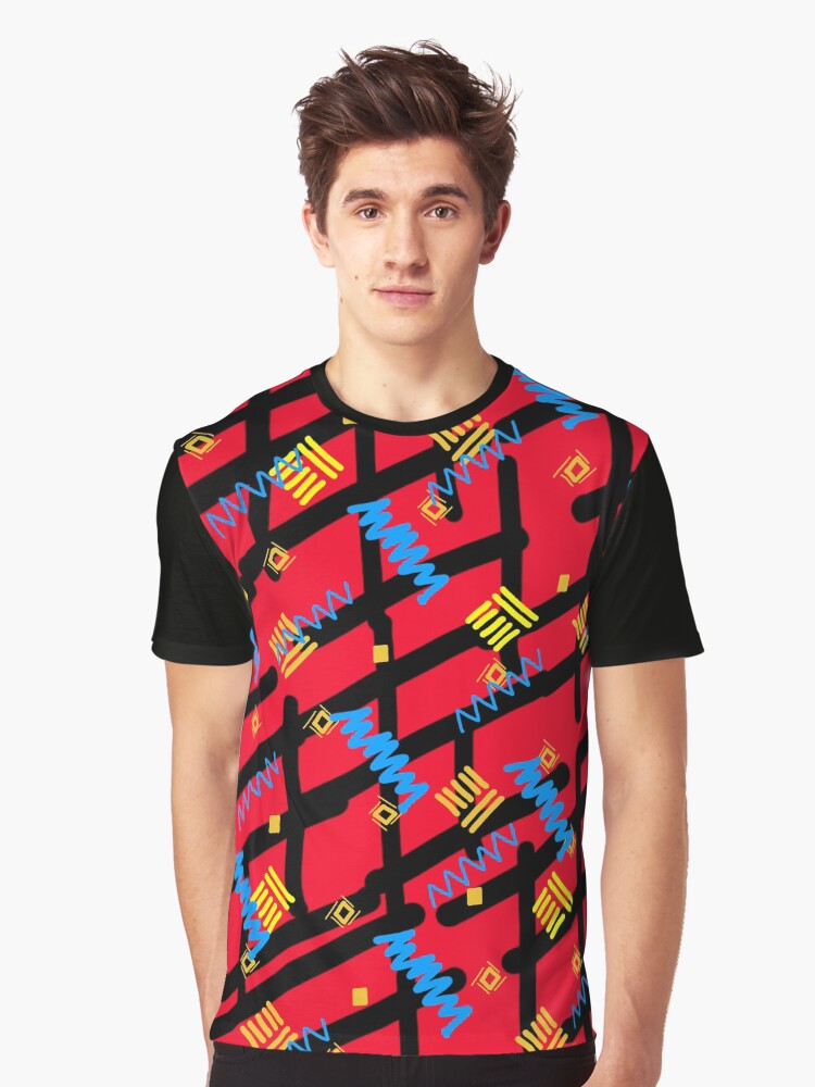 80s Retro Red & Black Rebel Graphic T-Shirt