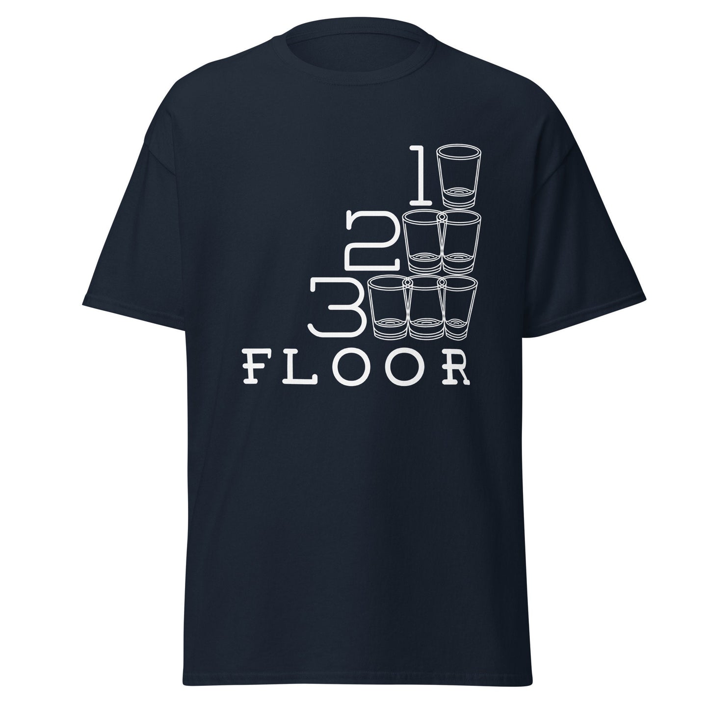 1, 2, 3, floor - Men's Graphic Tshirt, Shot taking shirts, bar hopping tshirt, fun drinking tshirt, bachelor party tshirt, tailgating tshirt