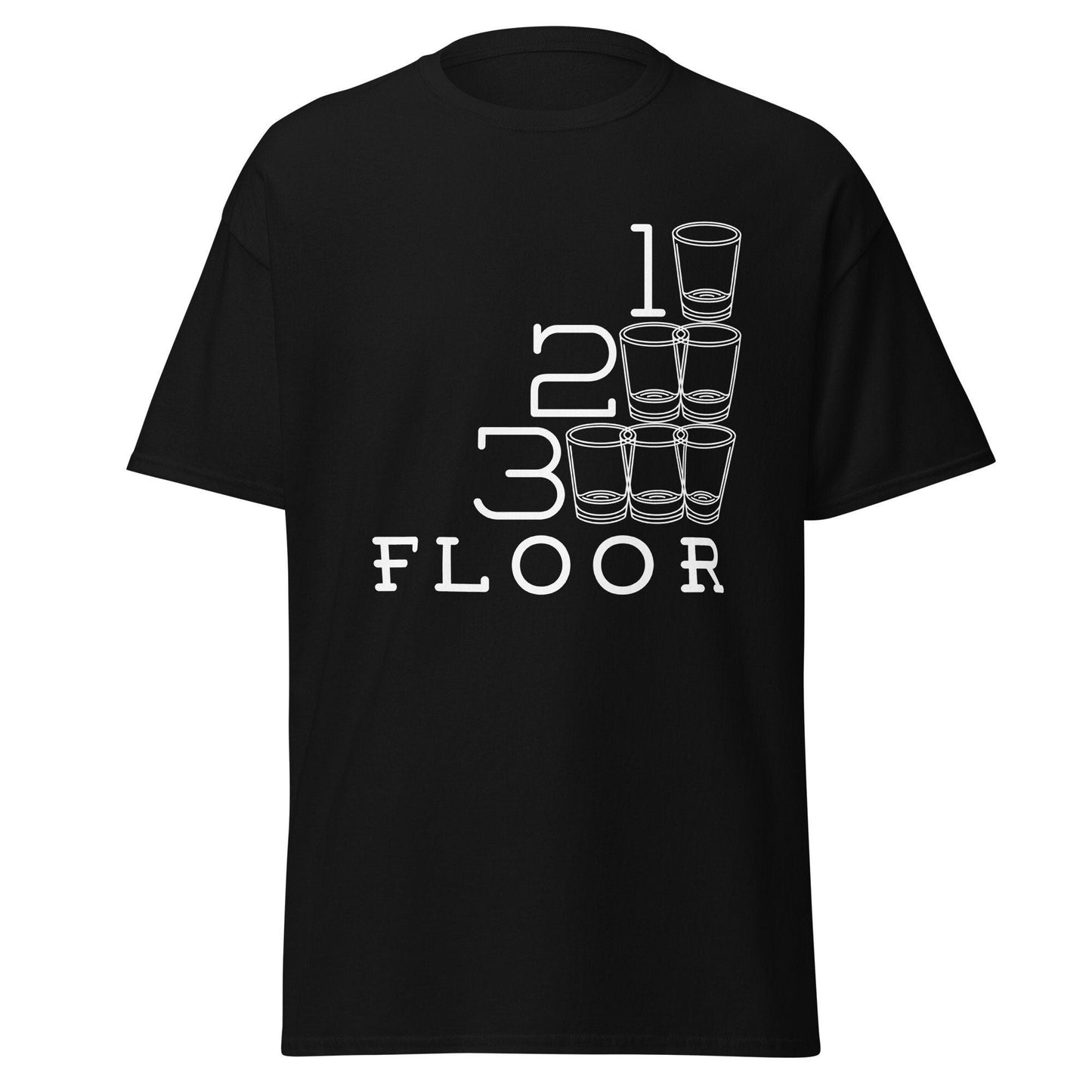 1, 2, 3, floor - Men's Graphic Tshirt, Shot taking shirts, bar hopping tshirt, fun drinking tshirt, bachelor party tshirt, tailgating tshirt