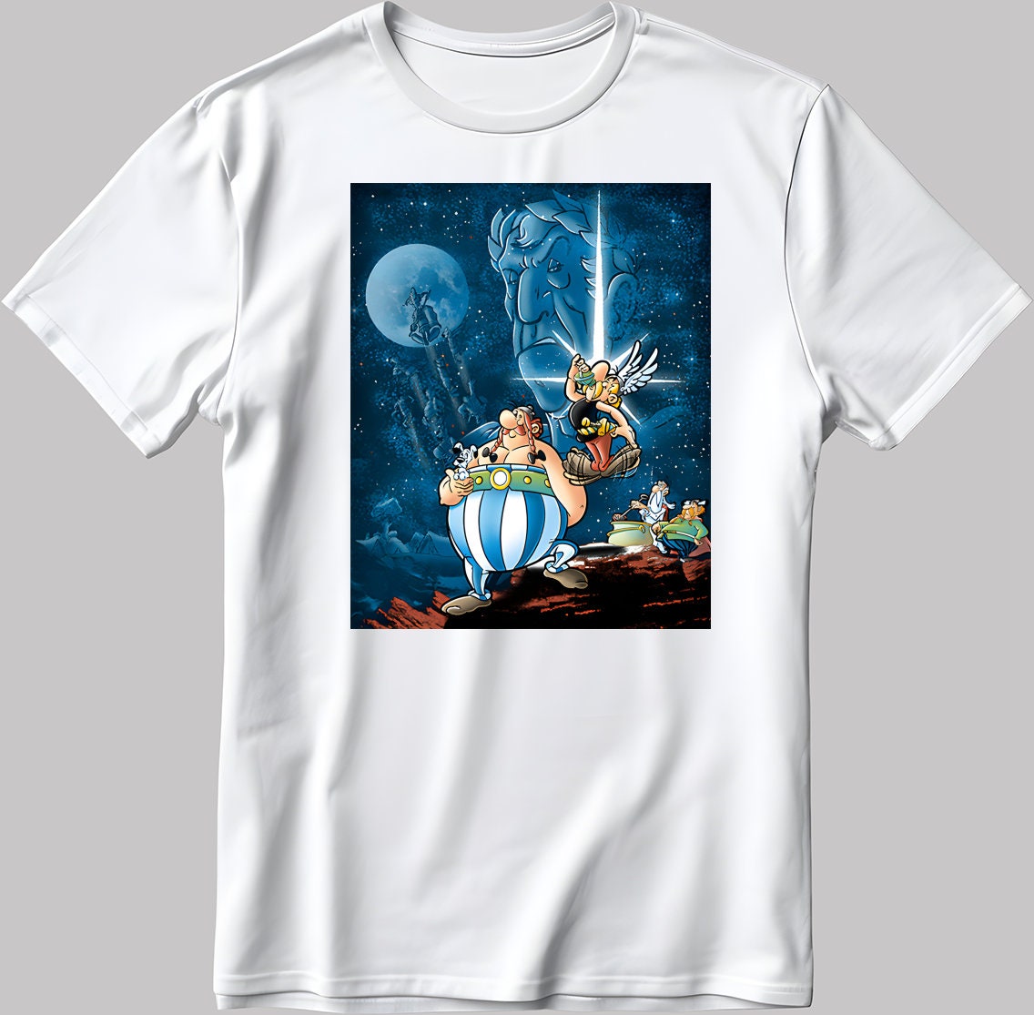 Asterix And Obelix Poster Short Sleeve White-Black Men's / Women's T Shirt N570