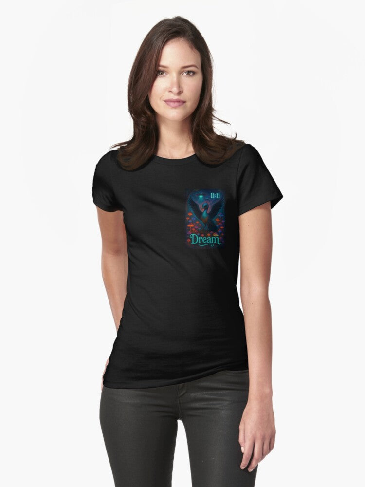 "Alien Peacock Dreamscape Fitted T-Shirt