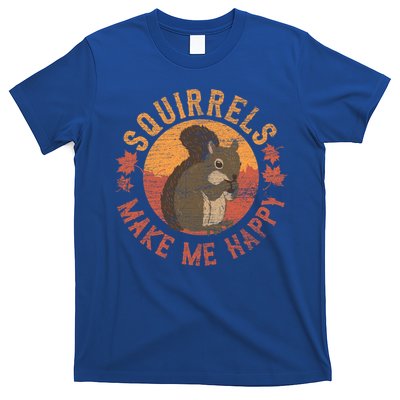 Squirrels Make Me Happy Vintage Squirrel Cute Gift T-Shirt