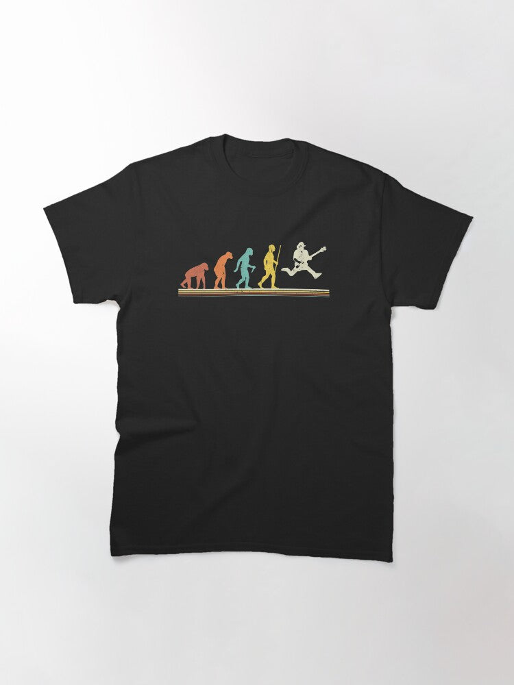 Guitar Retro Vintage Evolution Of Man Guitarist Gift Classic T-Shirt