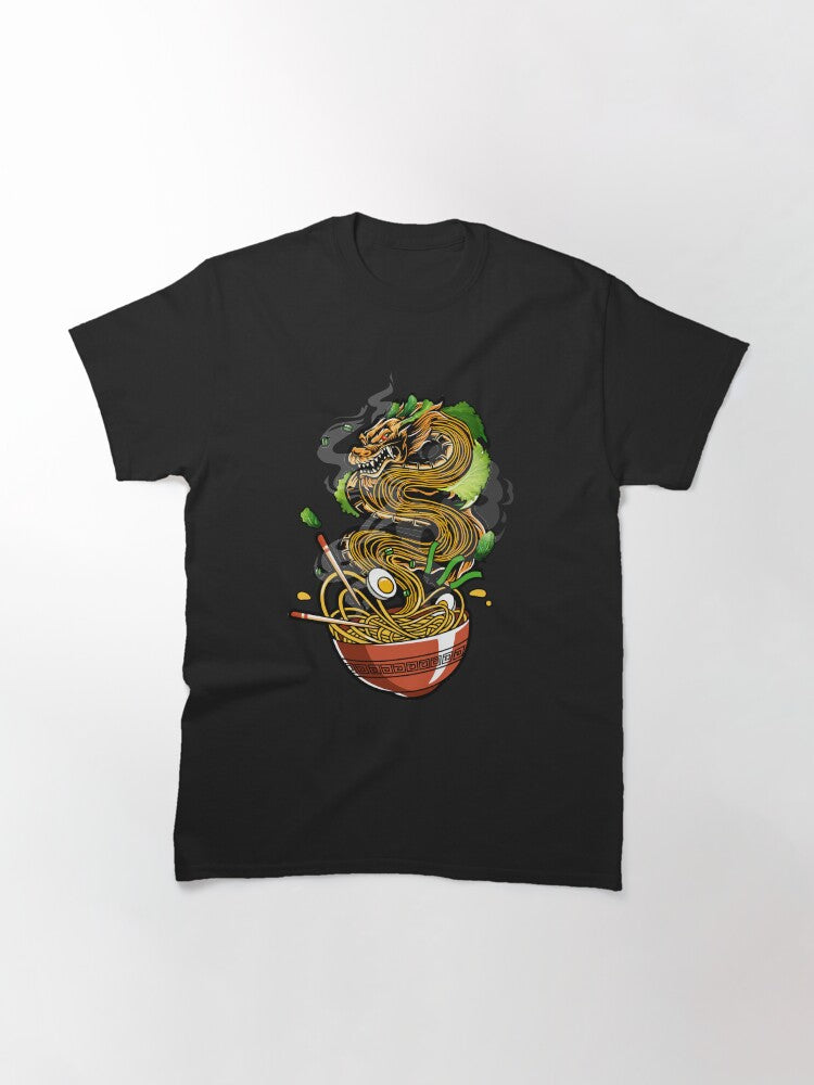 Kawaii Ramen Noodles Bowl Chopsticks Dragon Anime Classic T-Shirt