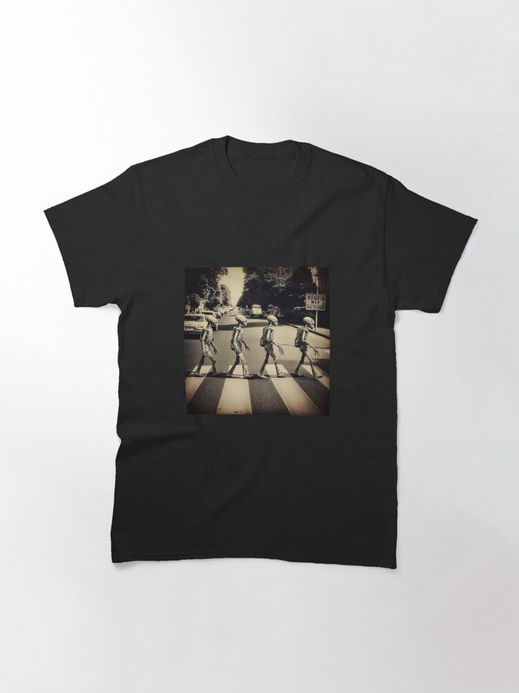 4 Aliens crossing pedestrian pathway at Abbey Road Classic T-Shirt