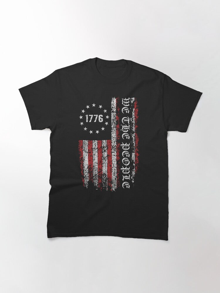 1776 "We The People" US Flag -- Visually Aged and Distressed Classic T-Shirt Style002