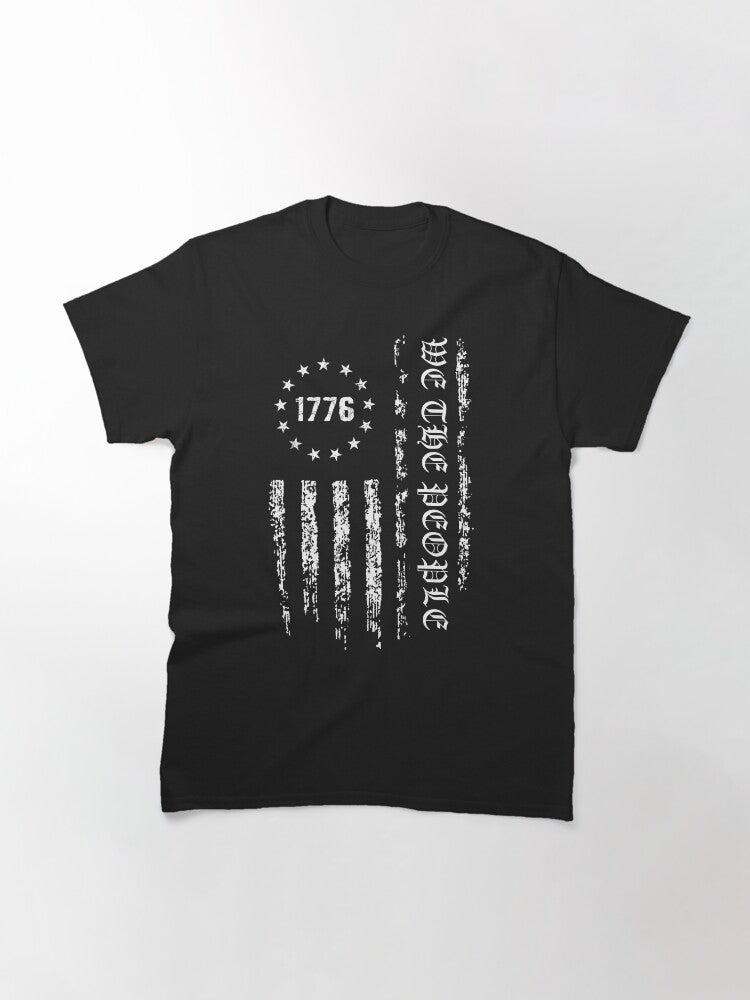 1776 "We The People" US Flag -- Visually Aged and Distressed Classic T-Shirt Style001