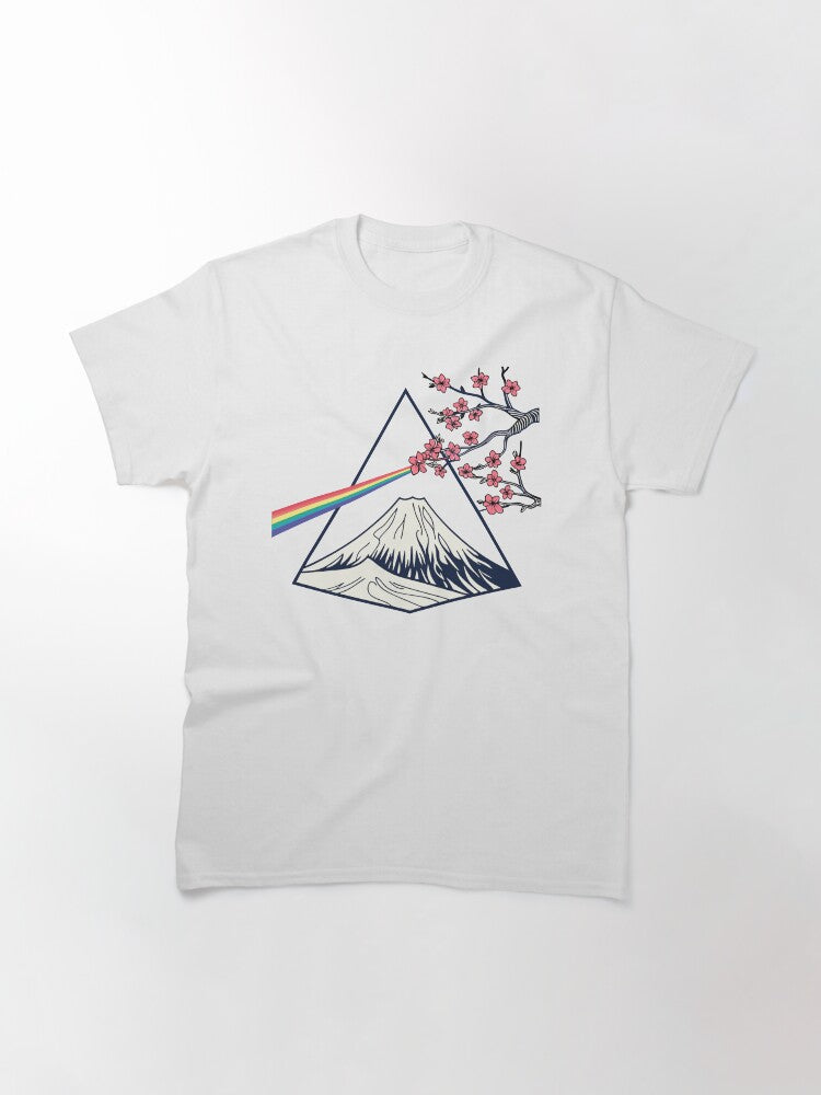 "Pink Floyd Mt Fuji T-Shirt: Dark Side of the Moon Prism Meets Sacred Mountain (Japanese Psychedelic Art)" Classic T-Shirt