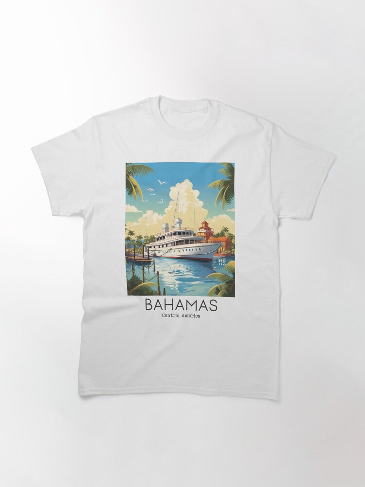 A Vintage Travel Illustration of the Bahamas - Central America Classic T-Shirt Style003