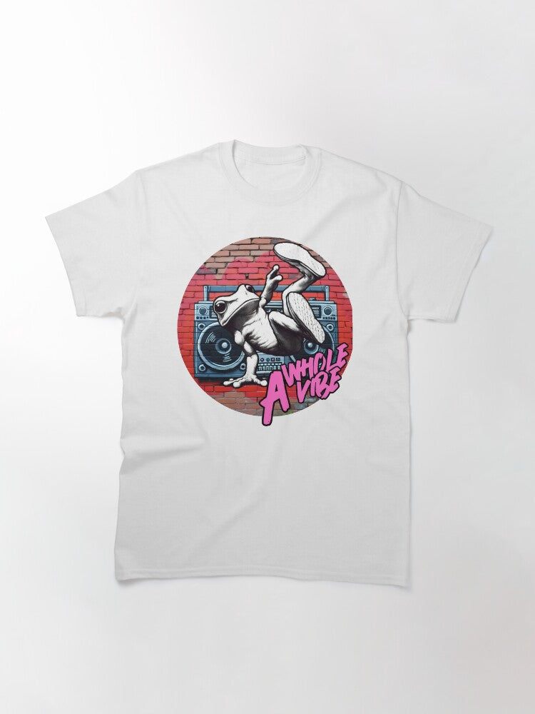A Whole Vibe Frog T-shirt | Fun Hip-Hop Streetwear Graphic Tee | Cool Breakdancing Frog Design Classic T-Shirt Style001