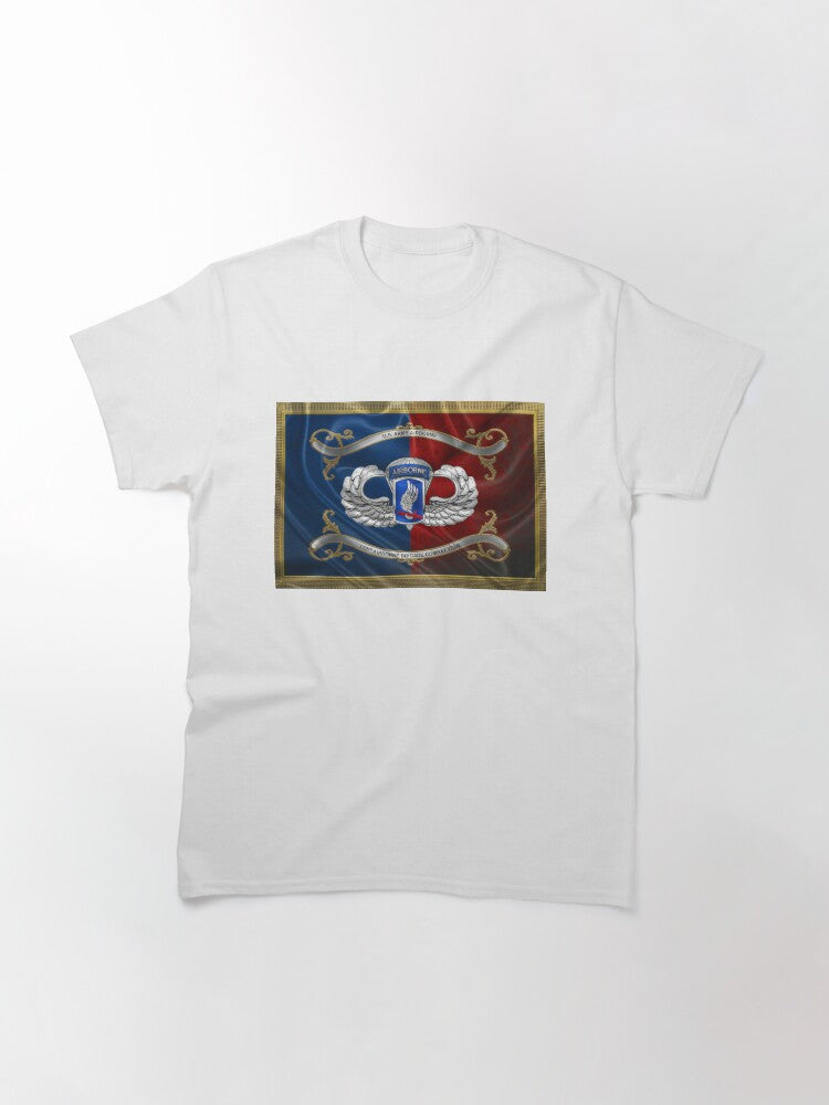 173rd Airborne Brigade Combat Team - 173rd ABCT Insignia with Parachutist Badge over Flag Classic T-Shirt