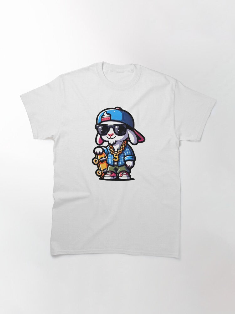 90's HipHop Goat Holding a Skateboard Classic T-Shirt