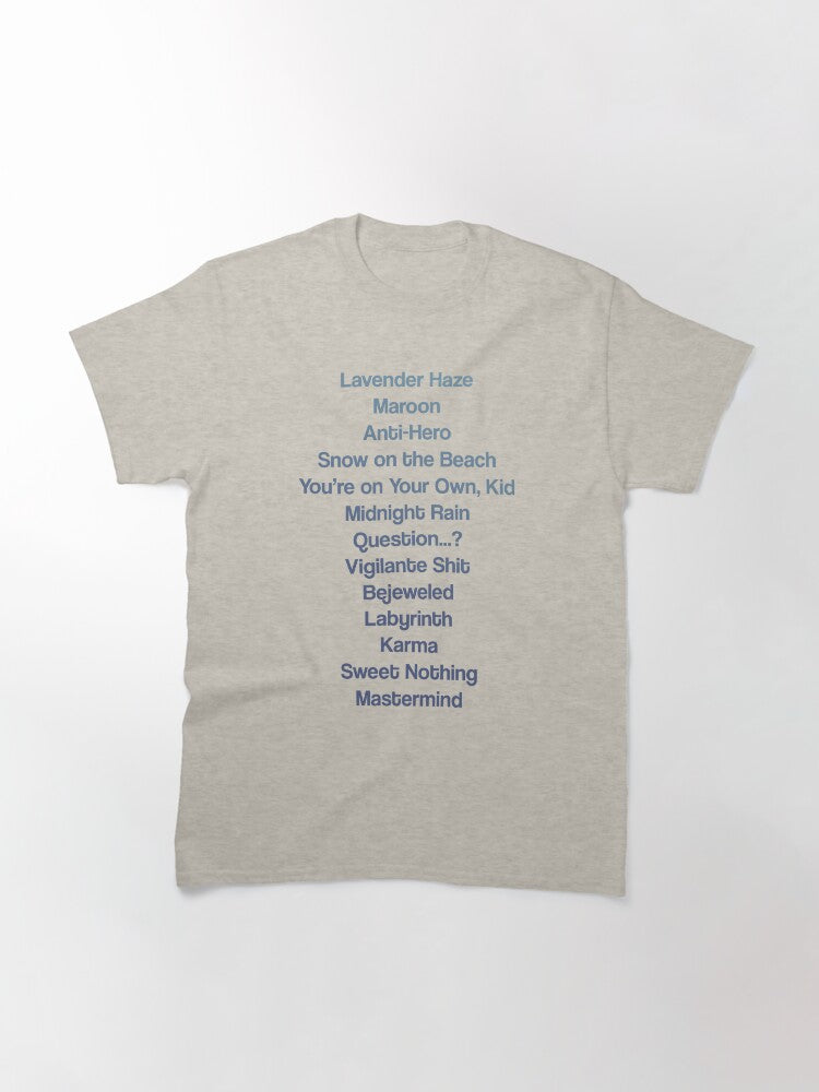 "midnights" taylor swift tracklist Classic T-Shirt