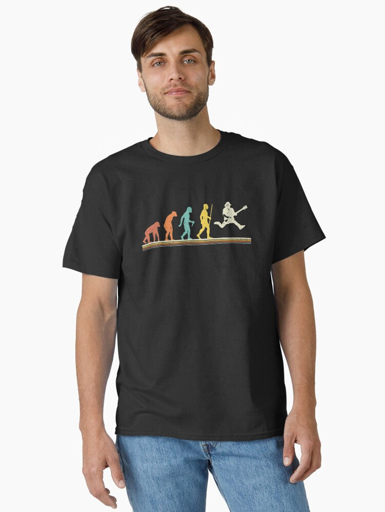 Guitar Retro Vintage Evolution Of Man Guitarist Gift Classic T-Shirt