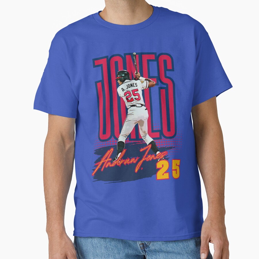 Andruw Jones Baseball Art Iconic Swing With Jersey 25 Classic T Shirt
