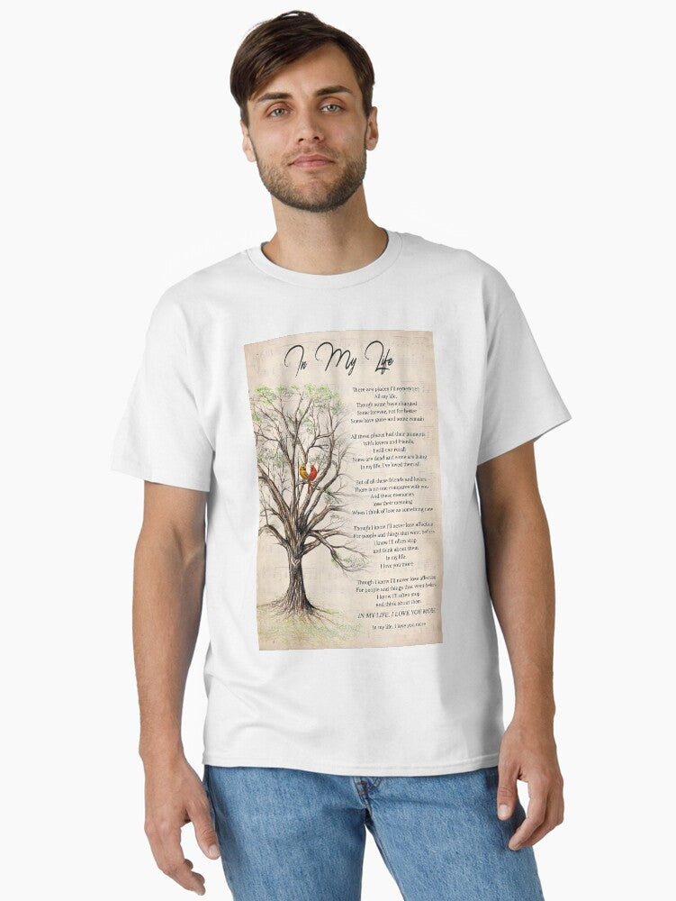 In My Life Lyrics Poster, The Beatles Song Lyrics Poster, Song Poster, Song Lyrics Print, Lyrics Wall Art, vintage music poster, music gifts Classic T-Shirt Style003