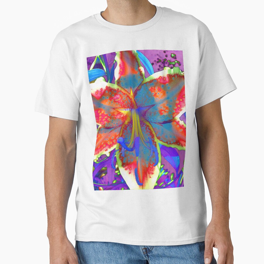 Caribbean Lily Abstract Surreal Colorful Tropical Floral Classic T Shirt