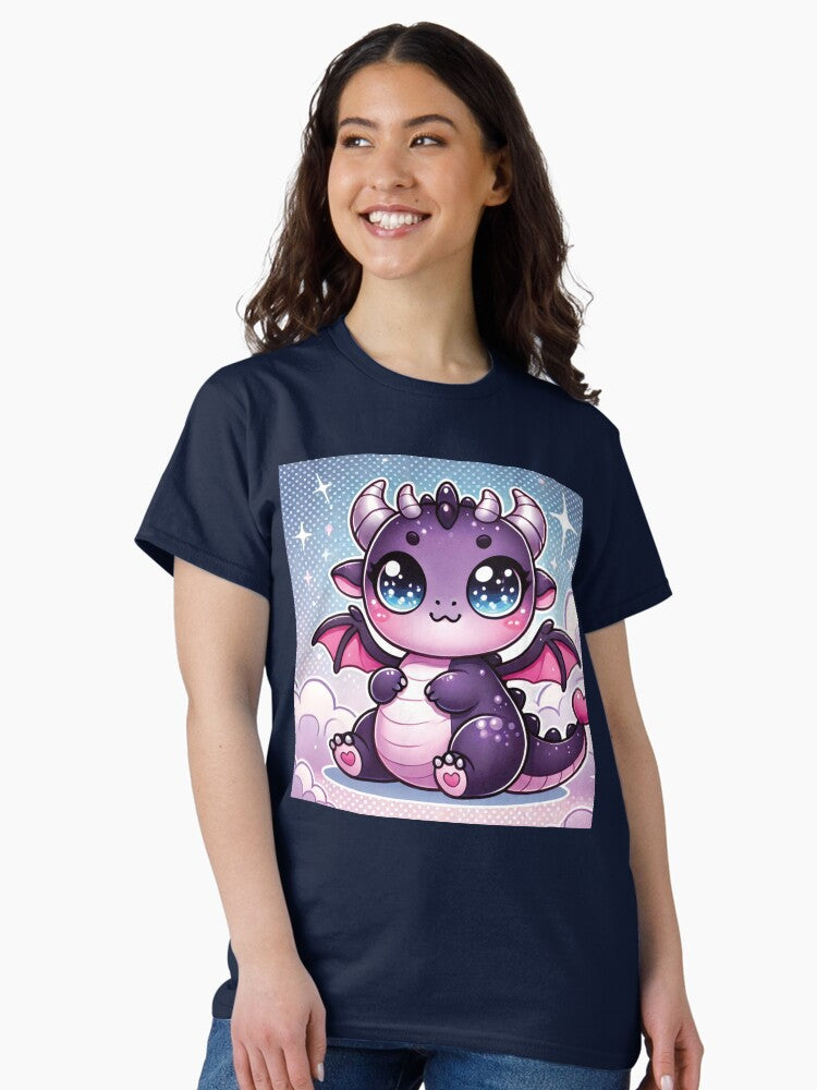 A kawaii-style dragon with big sparkling eyes Classic T-Shirt
