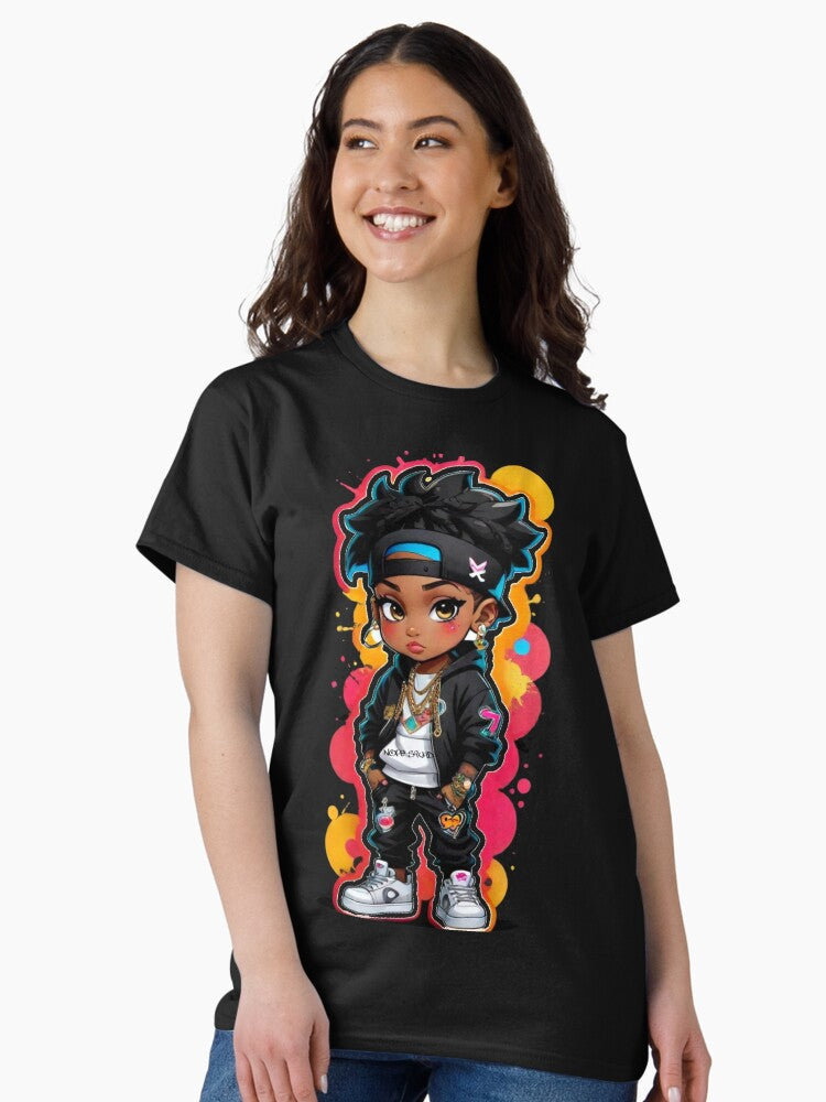 Cute Black Hip-Hop Anime Character Classic T-Shirt