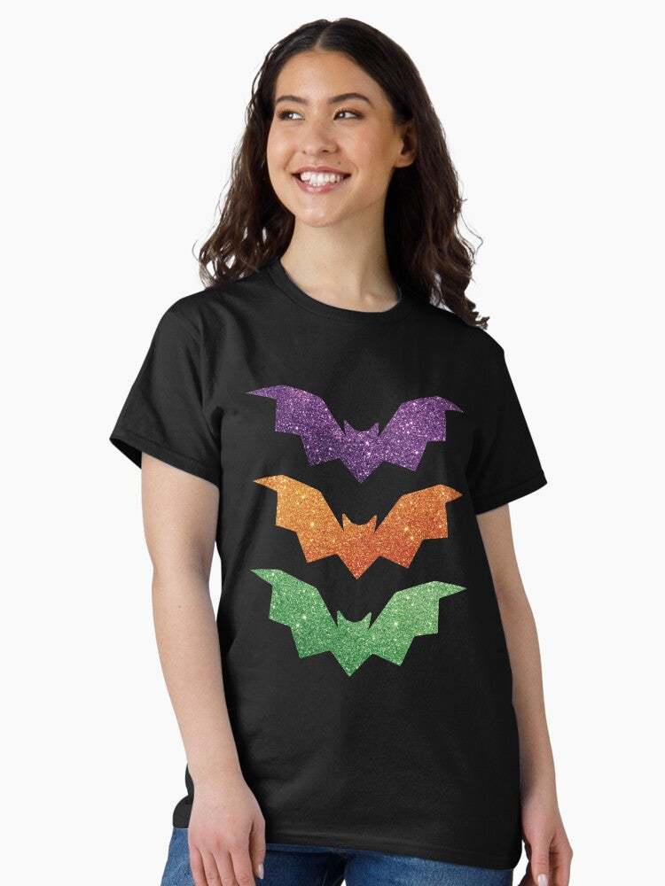 3 Halloween Glitter Bats Classic T-Shirt