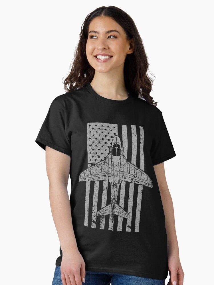 A-6 Intruder Military Jet Airplane Vintage Flag Design Classic T-Shirt