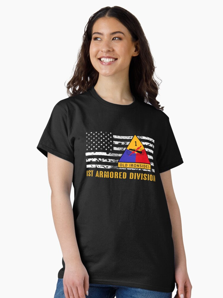 1st Armored Division (Distressed Flag) Classic T-Shirt