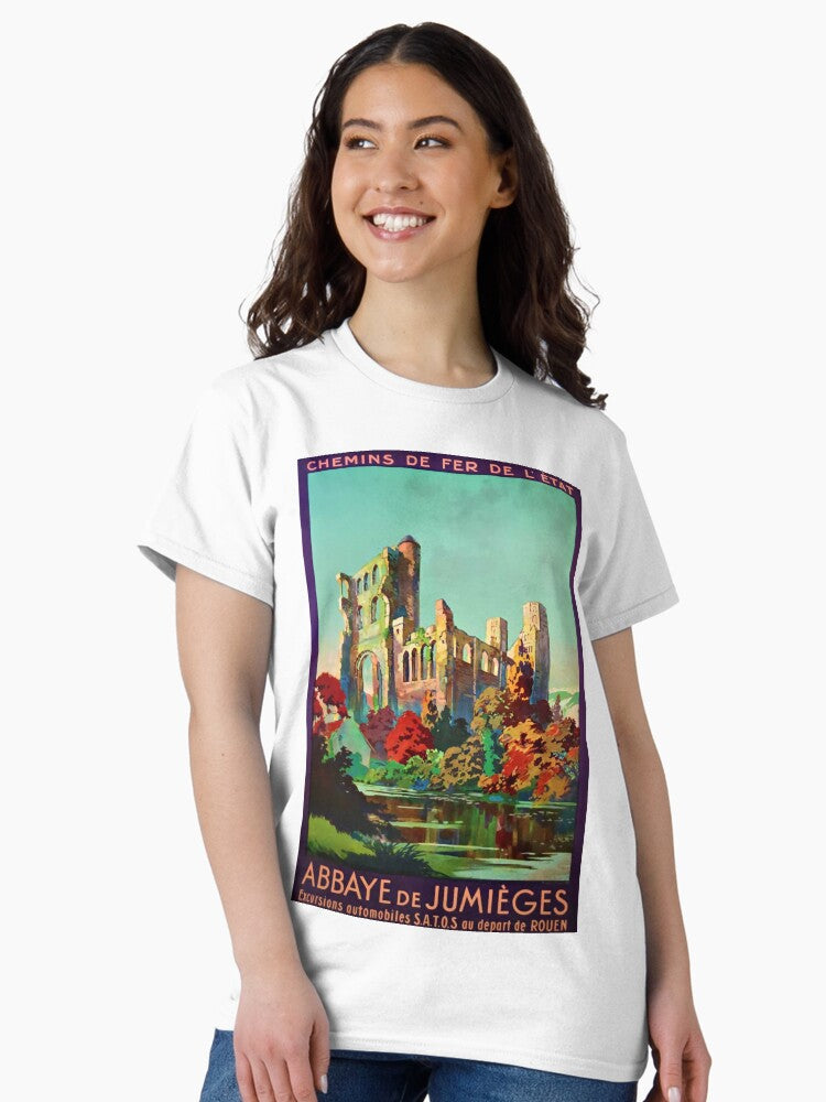 Abbaye de Jumeges vintage travel poster Classic T-Shirt