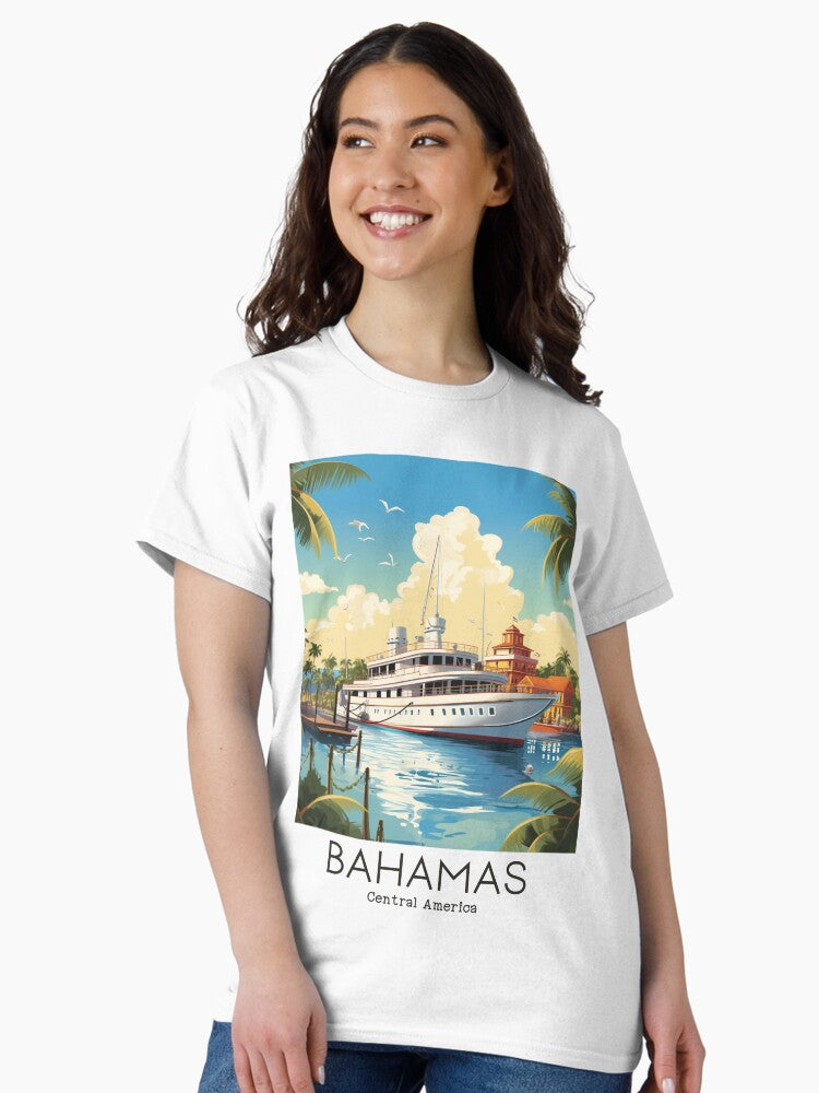 A Vintage Travel Illustration of the Bahamas - Central America Classic T-Shirt Style003