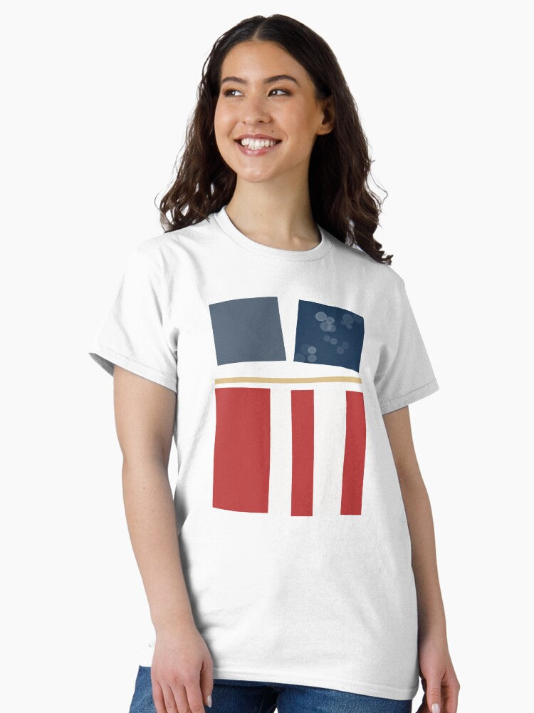 Abstract American Flag in Pieces – Modern Patriotic Wall Art for Veterans, Patriots & Holiday Decor Classic T-Shirt