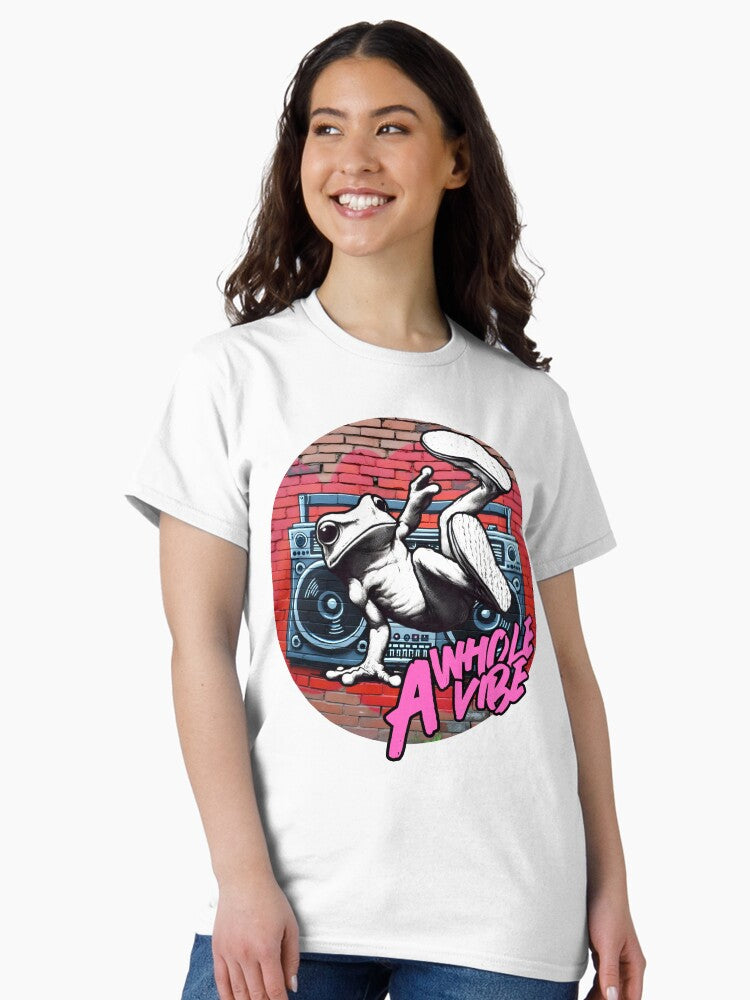 A Whole Vibe Frog T-shirt | Fun Hip-Hop Streetwear Graphic Tee | Cool Breakdancing Frog Design Classic T-Shirt