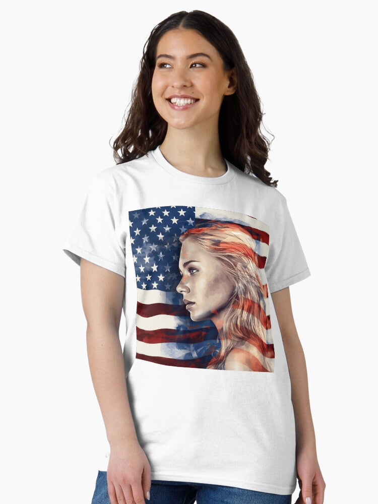 Abstract American flag print Classic T-Shirt