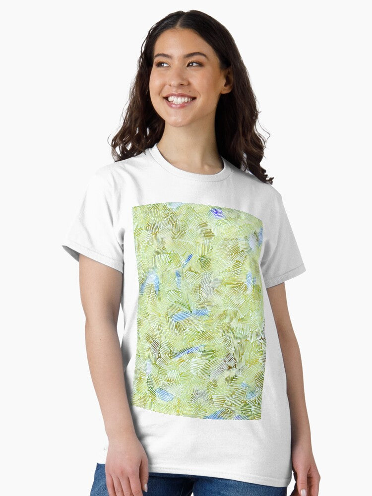 Abstract 4, Lime watercolor pattern Classic T-Shirt