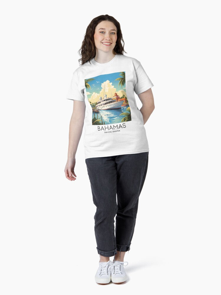 A Vintage Travel Illustration of the Bahamas - Central America Classic T-Shirt Style003