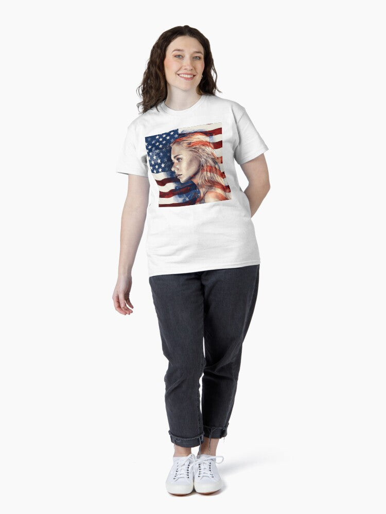 Abstract American flag print Classic T-Shirt
