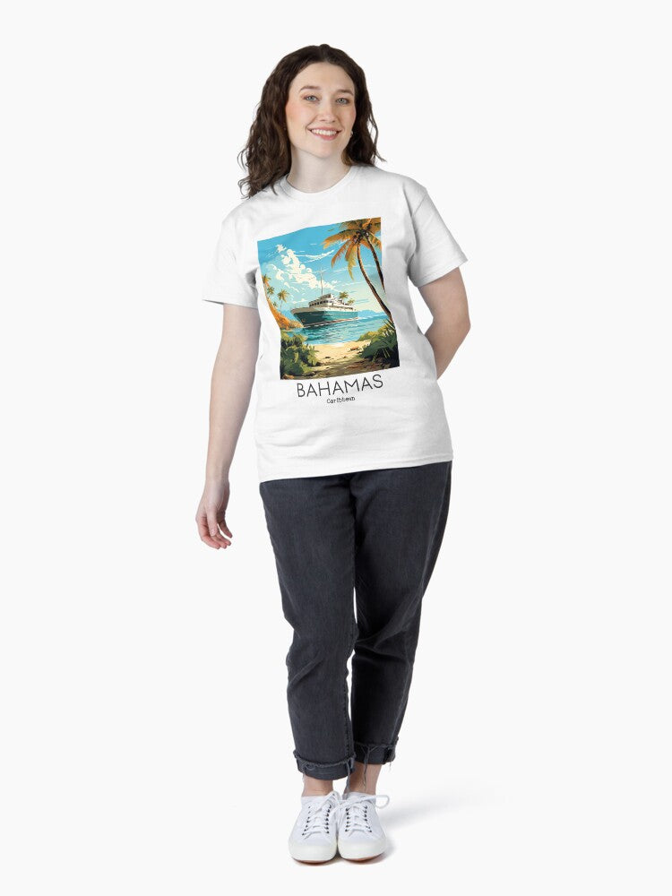 A Vintage Travel Illustration of the Bahamas - Caribbean Classic T-Shirt Style001