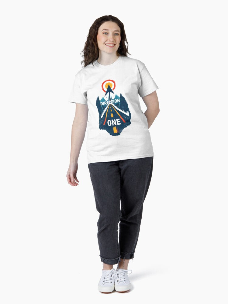 "Direction One" – Focused Path Illustration PNG, 5000x5000 Classic T-Shirt