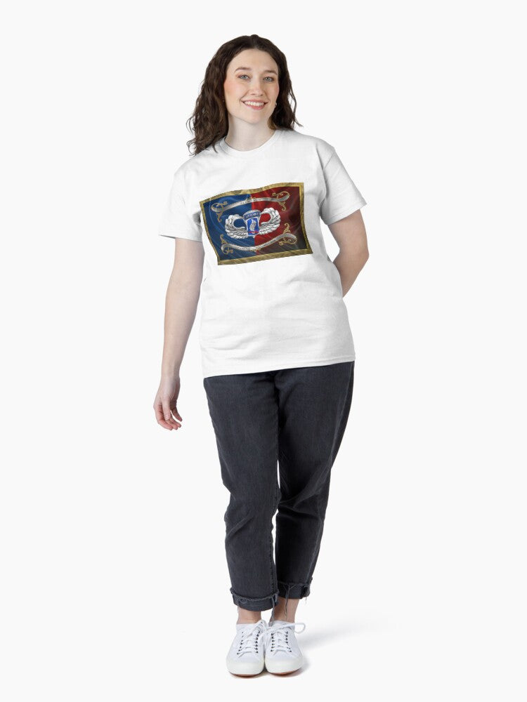 173rd Airborne Brigade Combat Team - 173rd ABCT Insignia with Parachutist Badge over Flag Classic T-Shirt