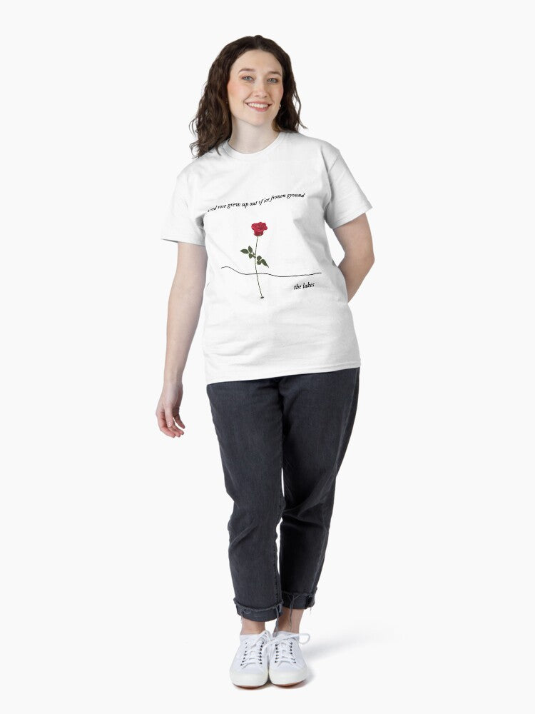 "A red rose grew up out of ice frozen ground" Taylor Swift The Lakes Lineart Classic T-Shirt
