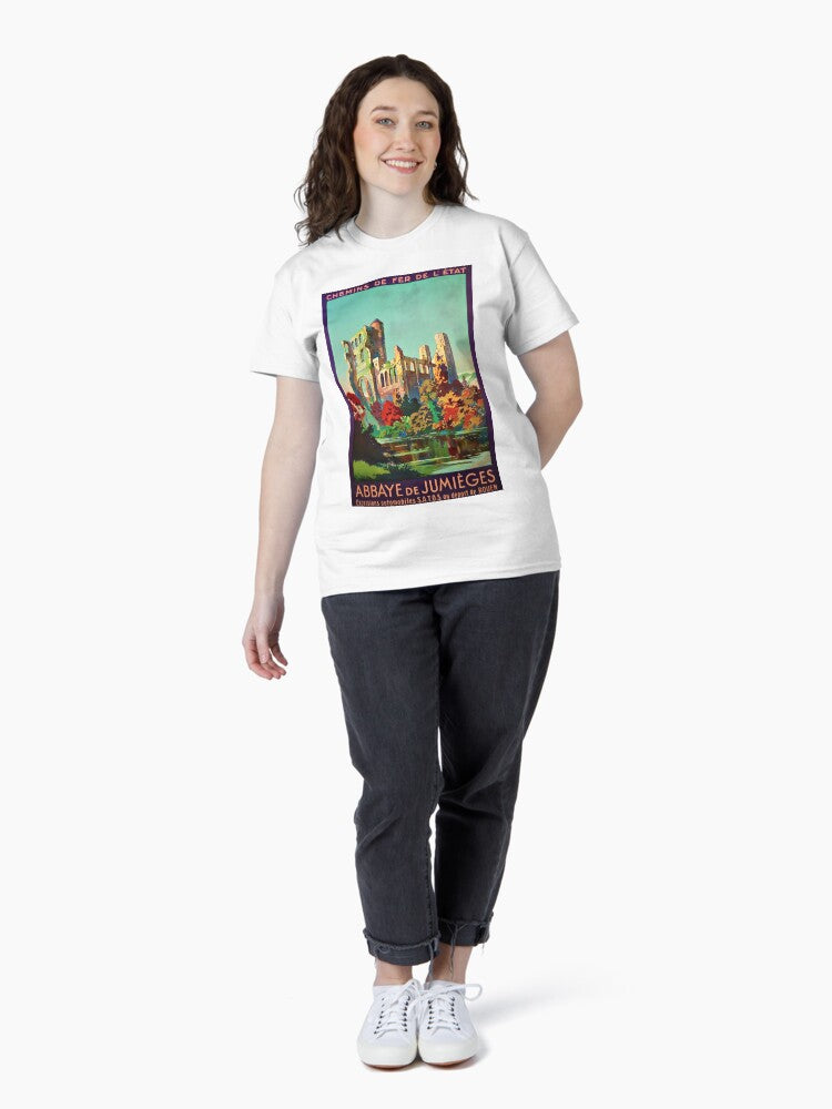 Abbaye de Jumeges vintage travel poster Classic T-Shirt
