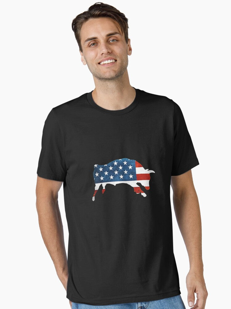 4th of july bull american flag usa Essential T-Shirt