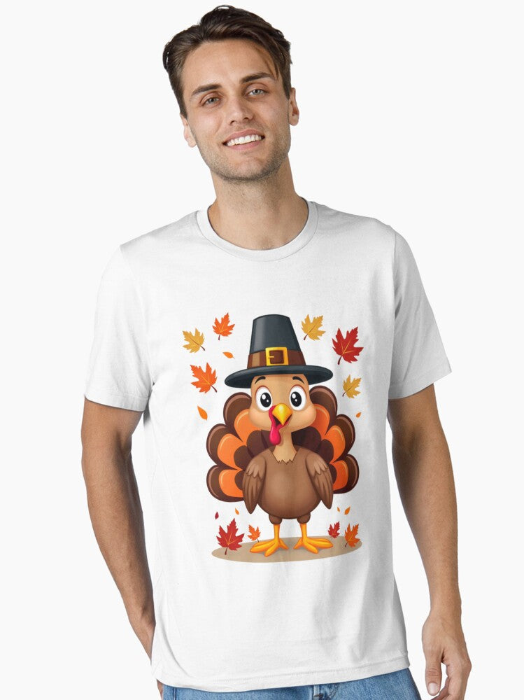 A cute turkey wear pilgrim hat,Thanksgiving gifts Essential T-Shirt