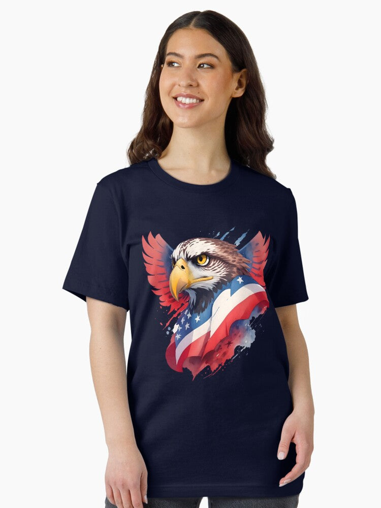 A hawk with the hand drawn american flag Essential T-Shirt
