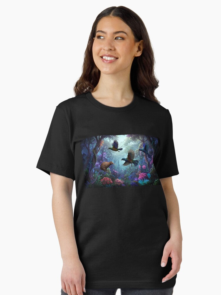 "Kiwi and Tui in an Enchanted Forest" Essential T-Shirt