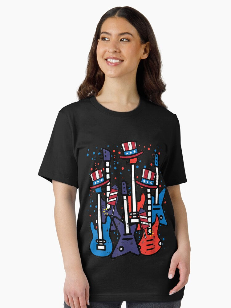 4Th July Rocker Guitars US Flag Patriotic Rock Boys Kids Men Essential T-Shirt